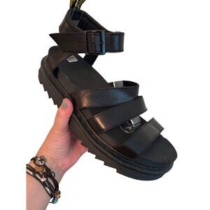 Dr. Martens Blaire Fisherman Sandals Black Hydro Leather Adjustable Ankl…
